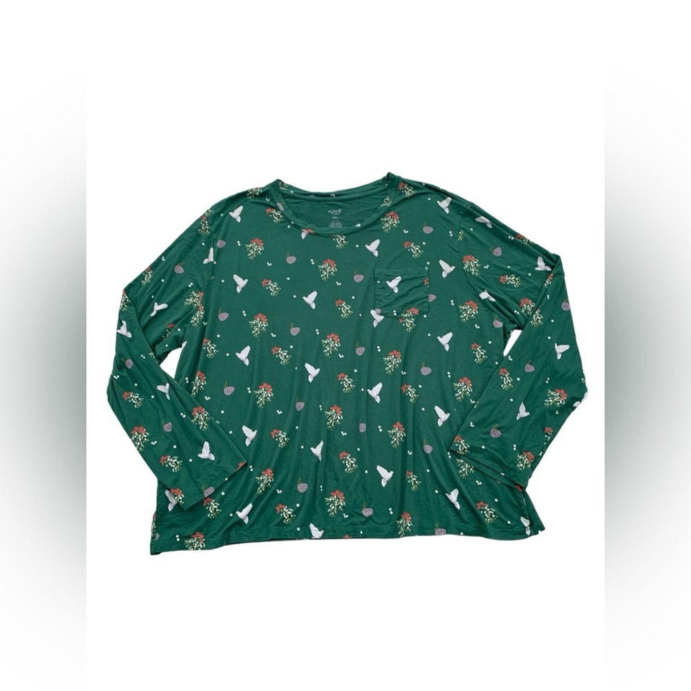 Kyte Baby Size 3XL Mistletoe Christmas Holiday Bamboo Long Sleeve Pajama Shirt